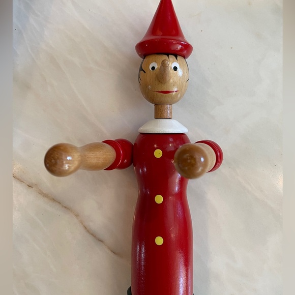 Garanzia Di Qualita Vtg Pinocchio Wooden Doll Made in Italy - 20"H Hand Painted - Picture 7 of 12